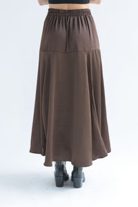 Fashion Styled Falda satín corte A Espresso