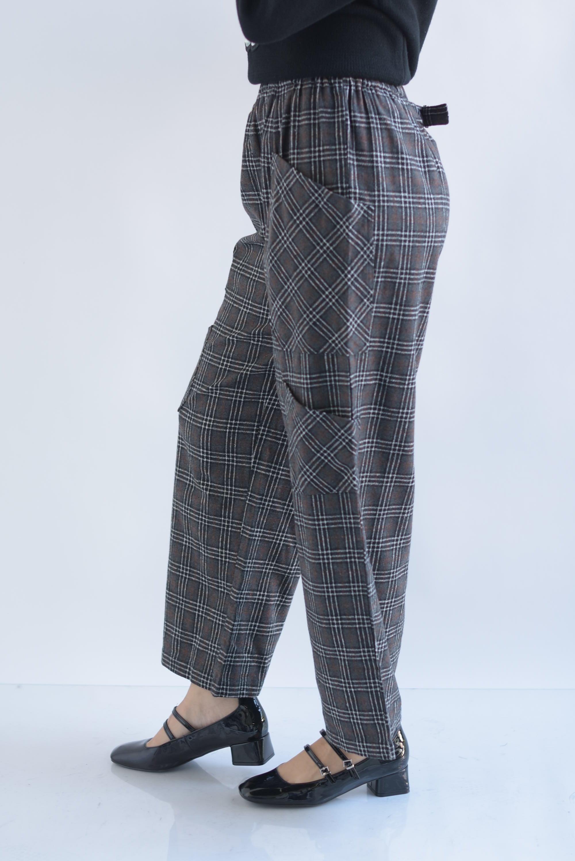 Pantalón cuadros franela Negro