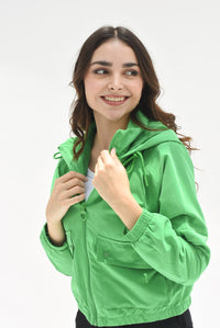 Fashion Styled Chamarra Bomber hoodie Verde