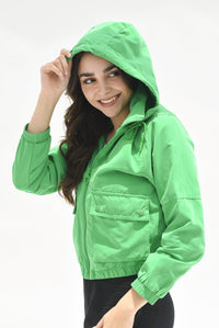Fashion Styled Chamarra Bomber hoodie Verde