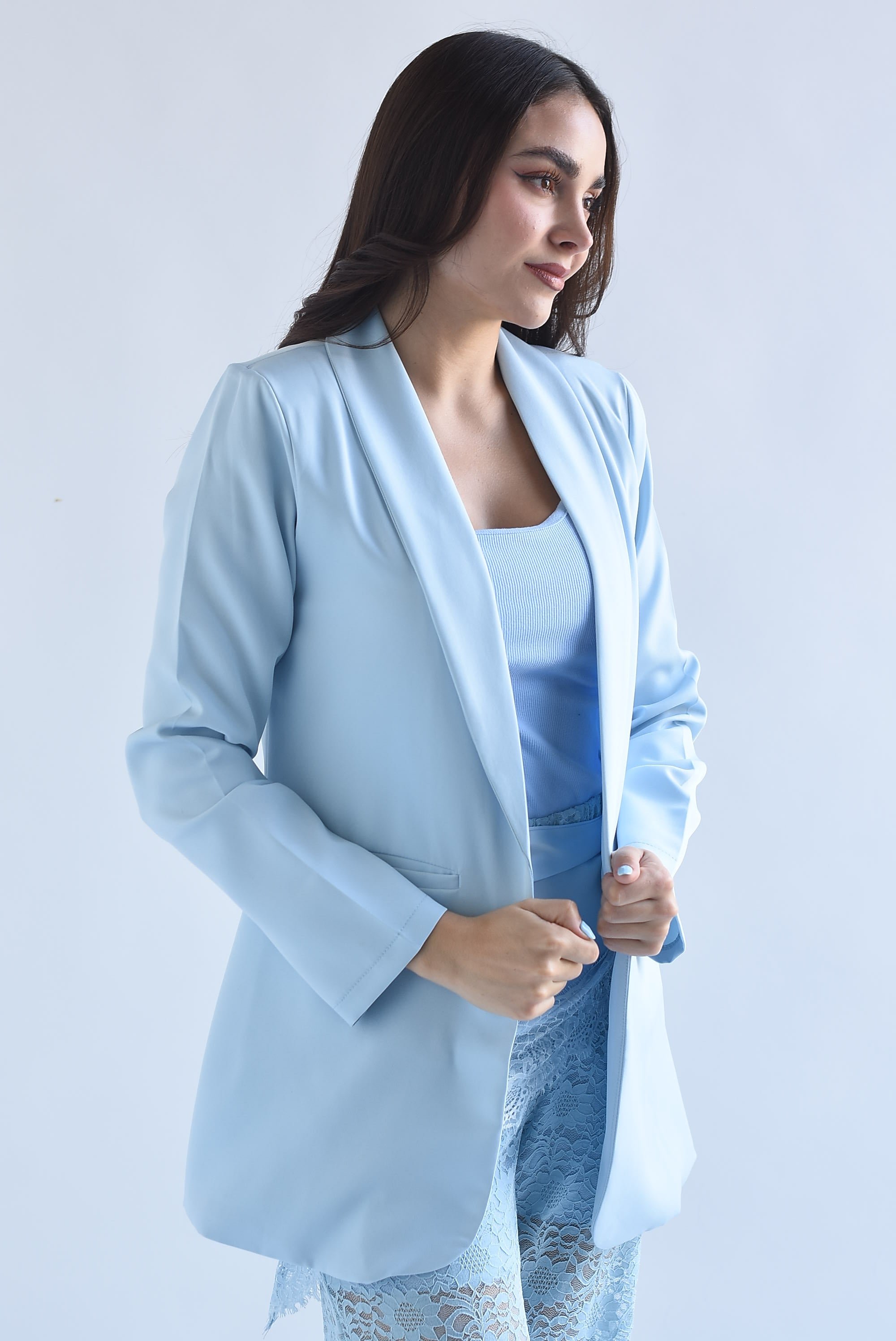 Blazer bolsillos ojal Pastel