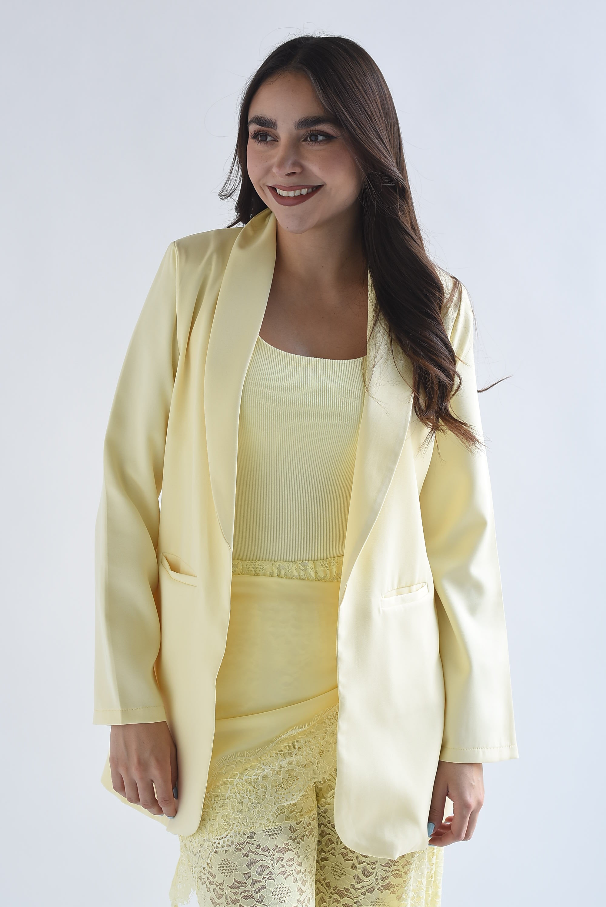 Blazer bolsillos ojal Pastel