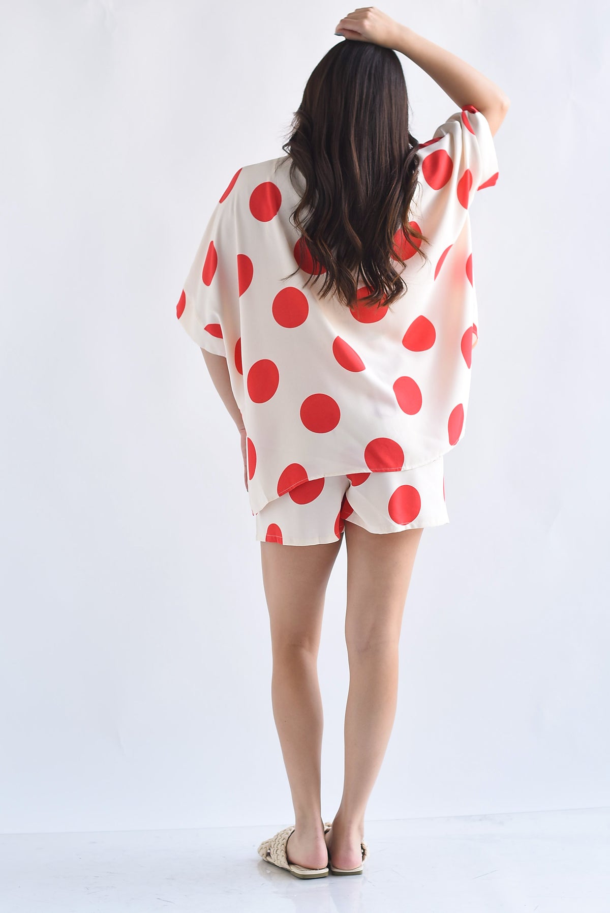Set Short y Blusa polka dots rojos