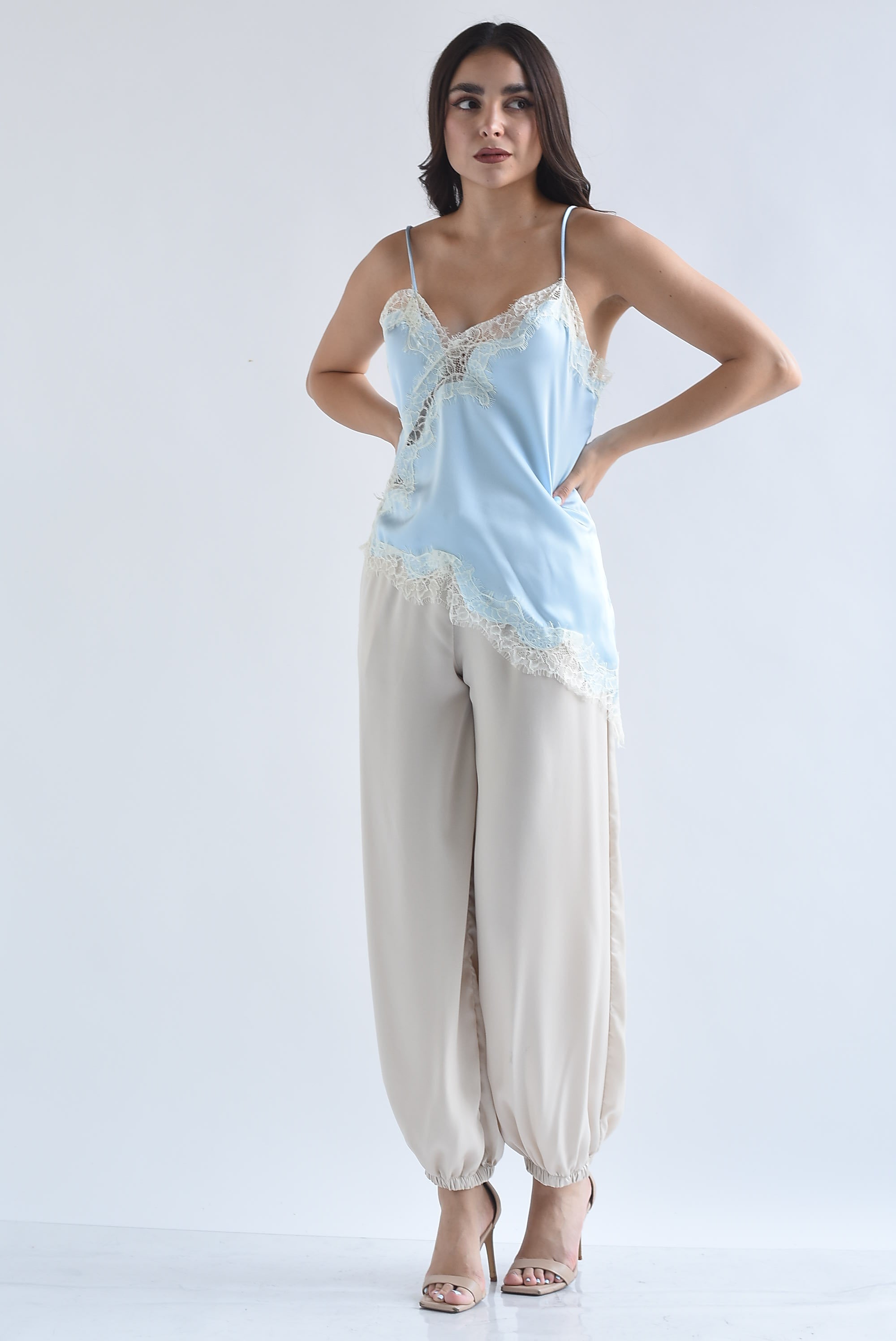 Pantalón globo satín jareta