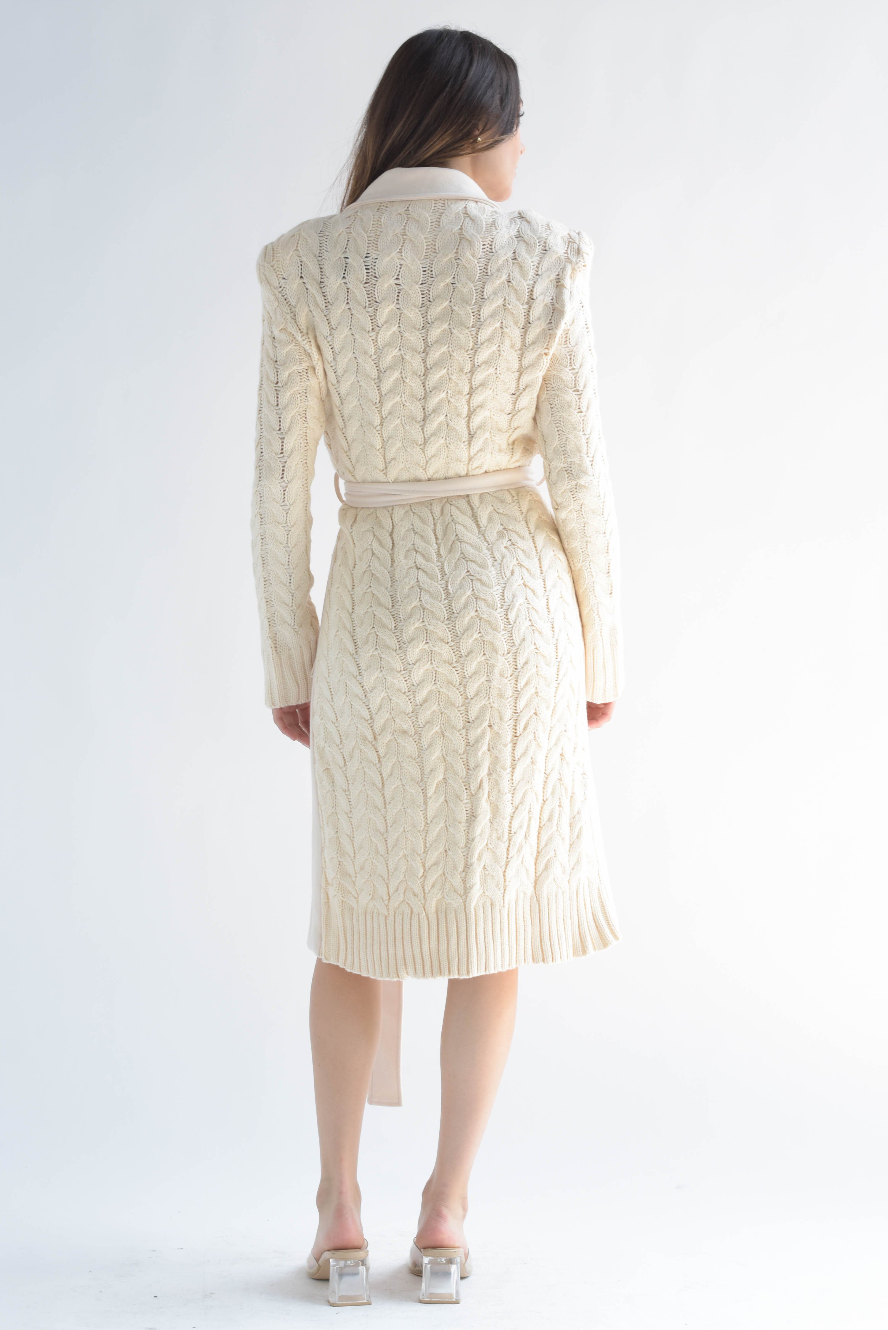 Abrigo mangas y espalda tejido Ivory