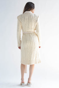Fashion Styled Abrigo mangas y espalda tejido Ivory