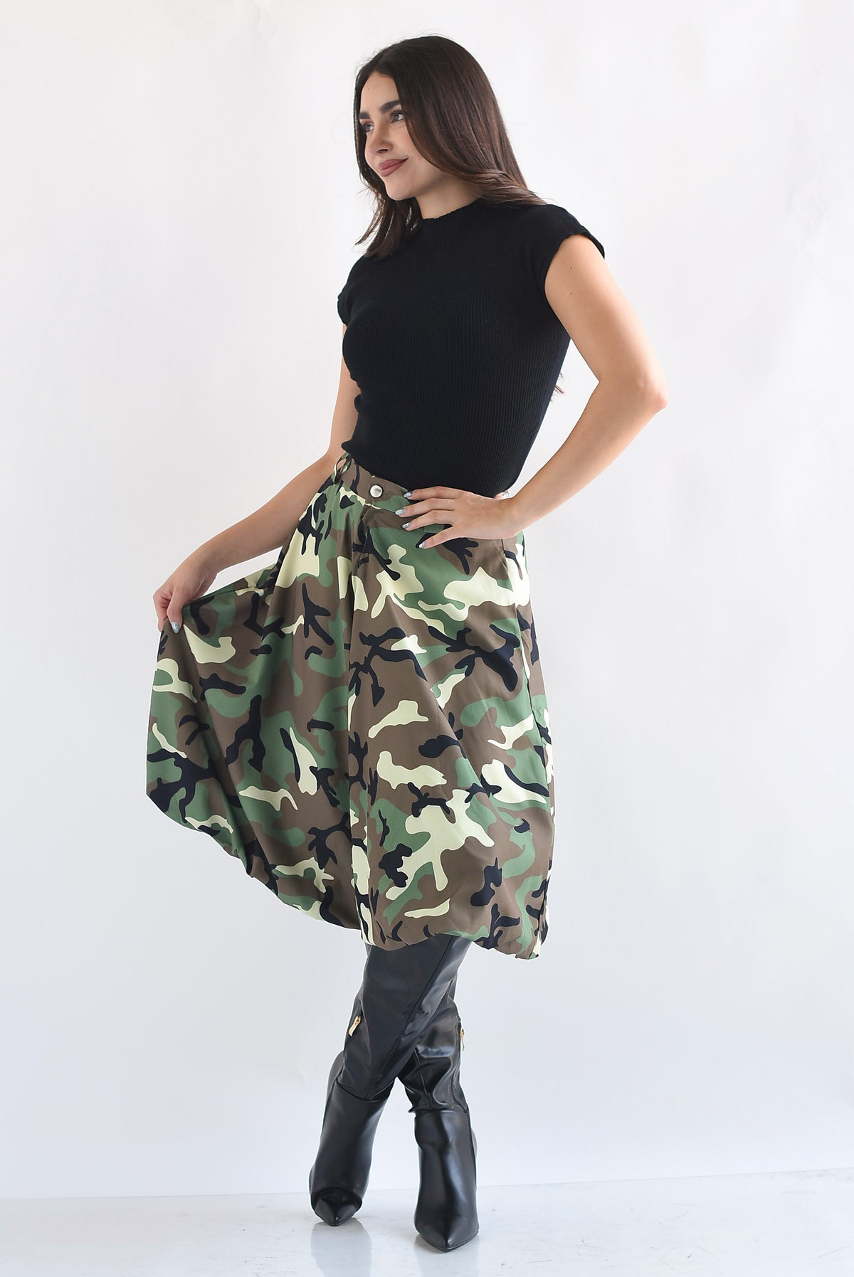 Bermuda culotte globo camuflaje