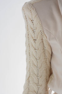 Fashion Styled Abrigo mangas y espalda tejido Ivory