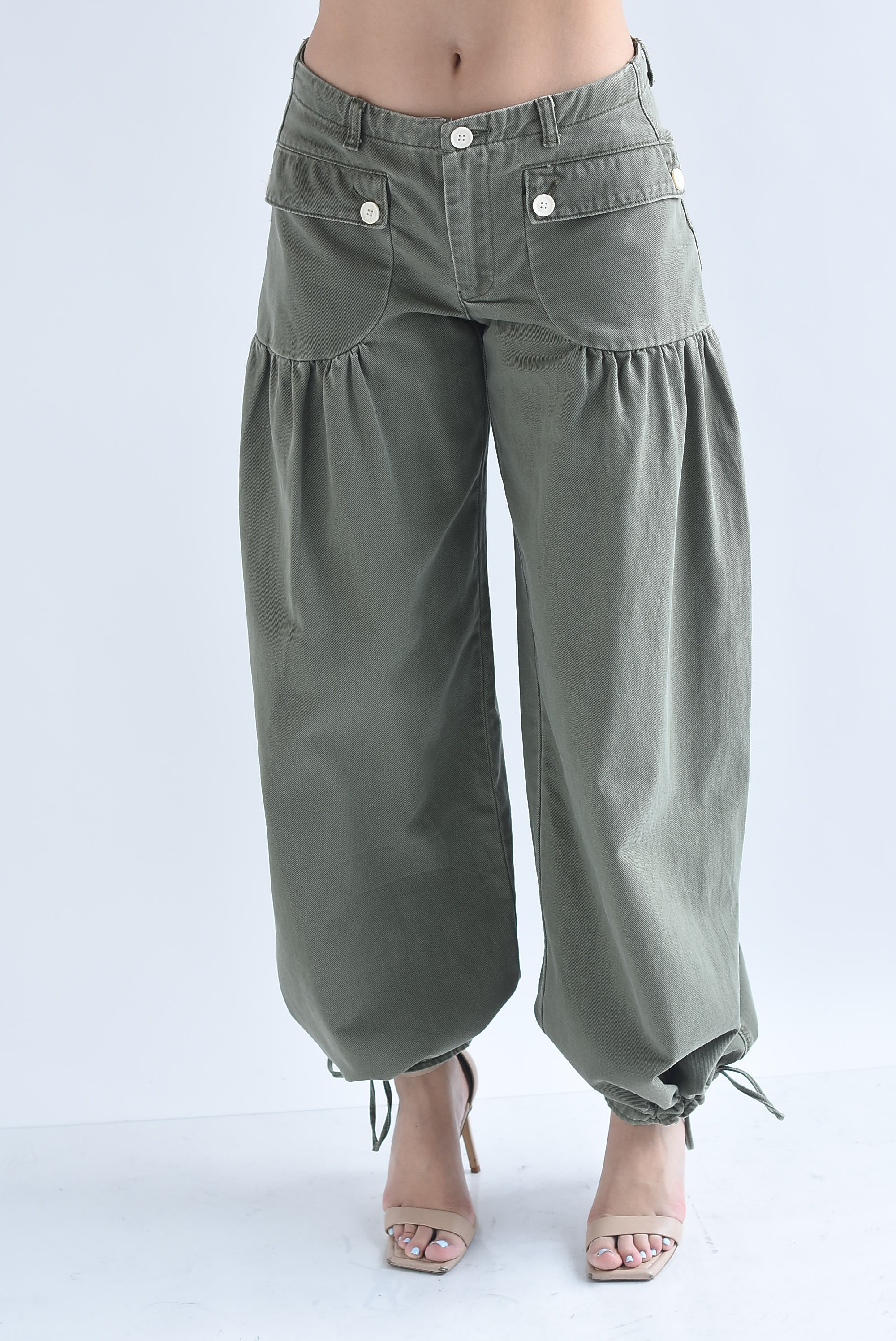 Pantalón globo bolsillos cargo Denim