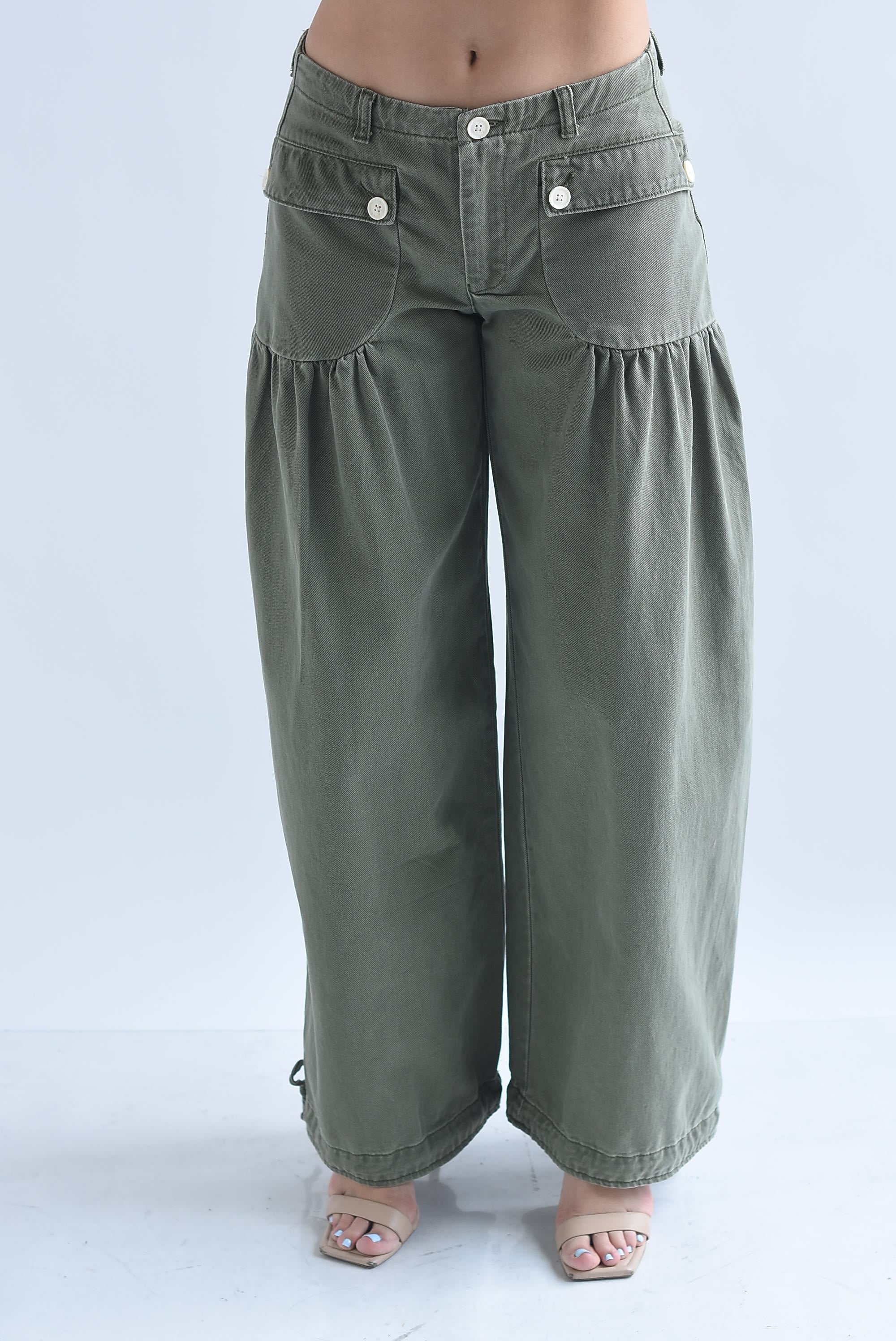 Pantalón globo bolsillos cargo Denim