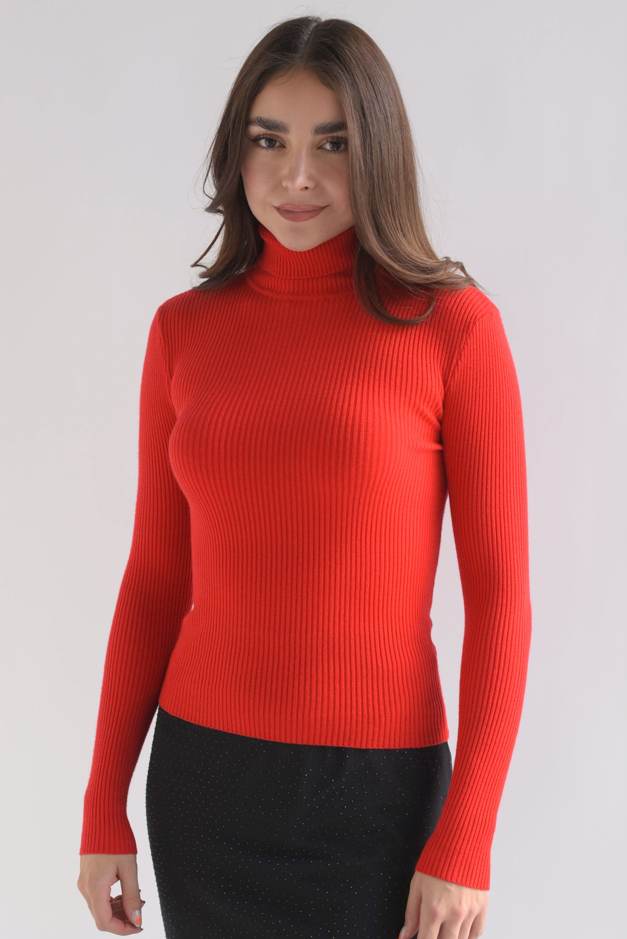 Blusa tipo sweater punto canalé Rojo