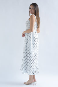 Fashion Styled Vestido tirante grueso polka dots Blanco