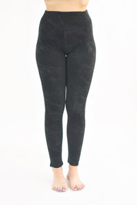 Fashion Styled Leggings tipo ante pretina ancha Negro