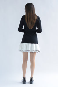 Fashion Styled Vestido punto olanes Black & White