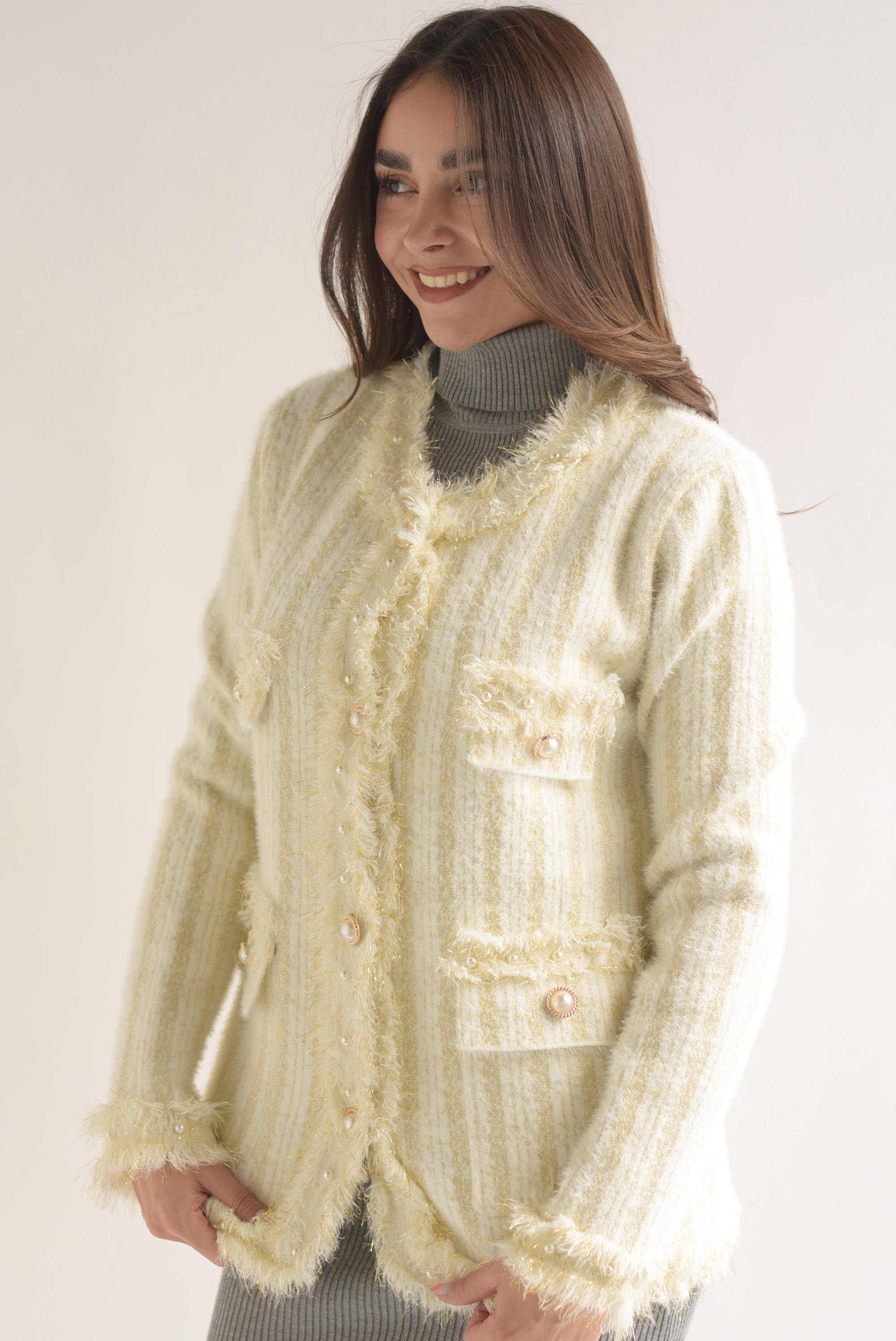 Blazer punto hilo metalizado