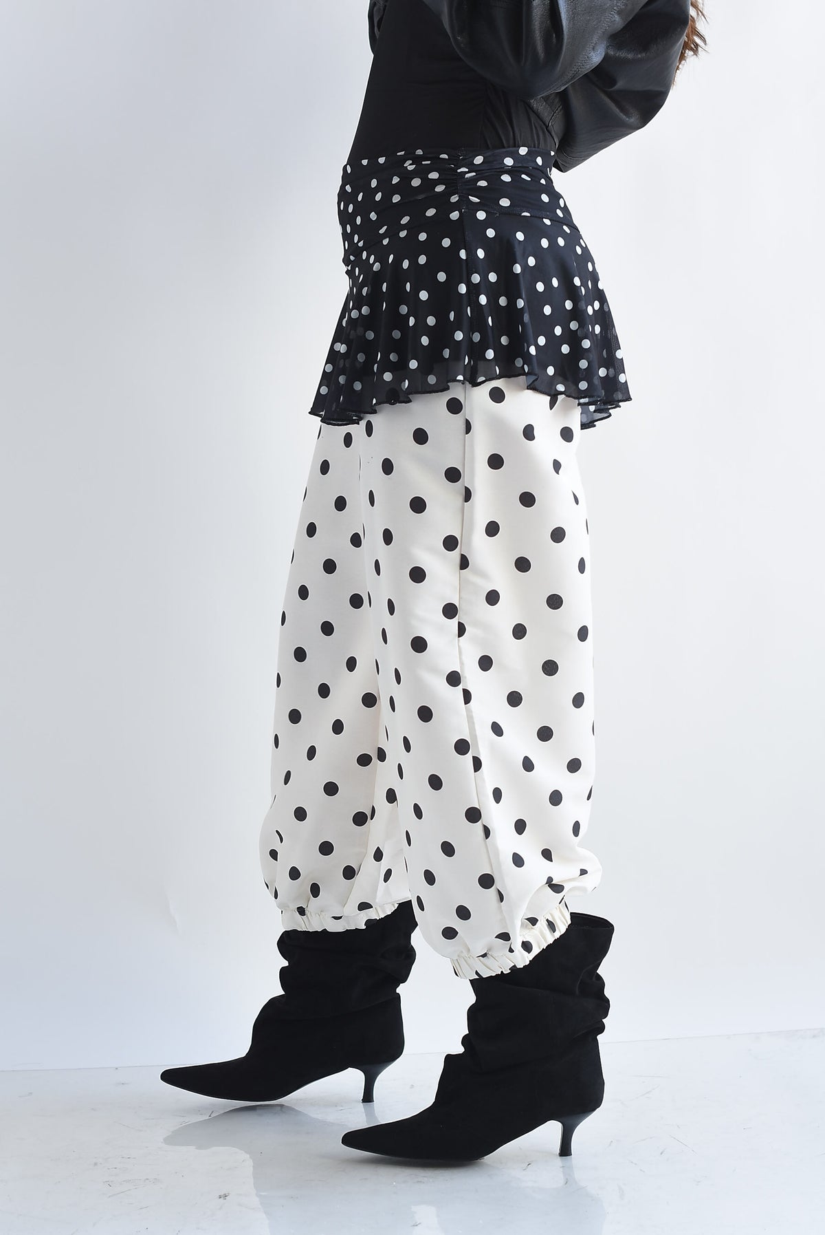 Falda mini mesh polka dots
