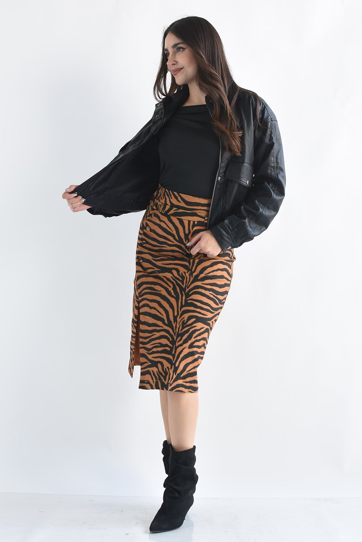 Falda lápiz tigre Denim