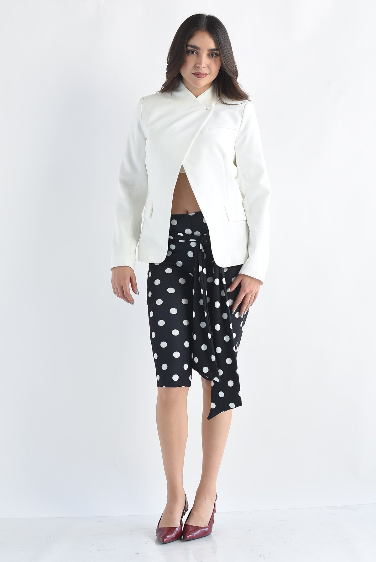 Leggings capri cinta polka dots