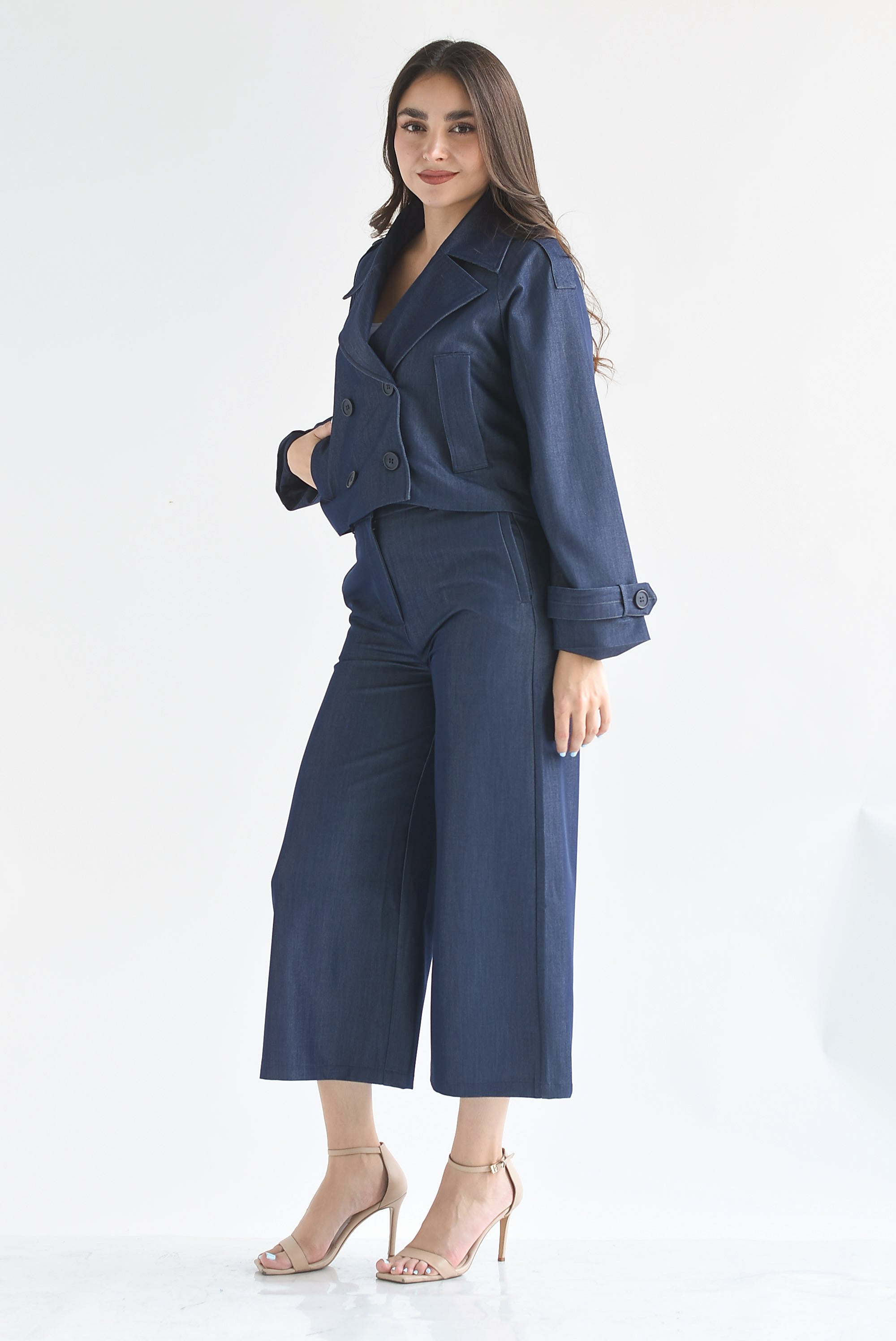 Pantalón culotte fake Denim