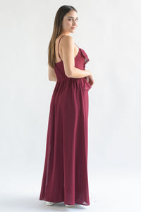 Fashion Styled Maxi blusa olanes tira encaje Rojo