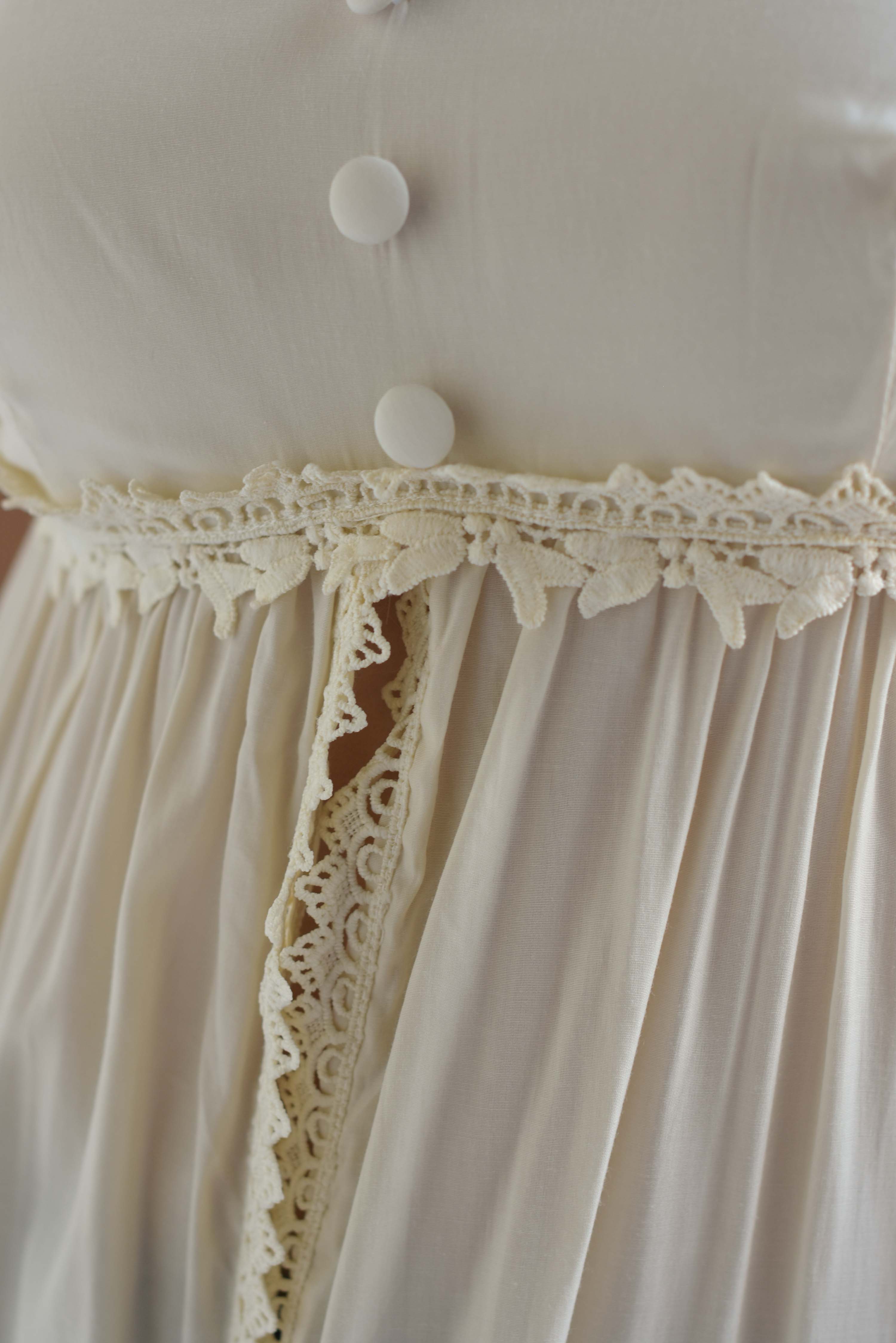 Maxi blusa tira bordada flores Ivory