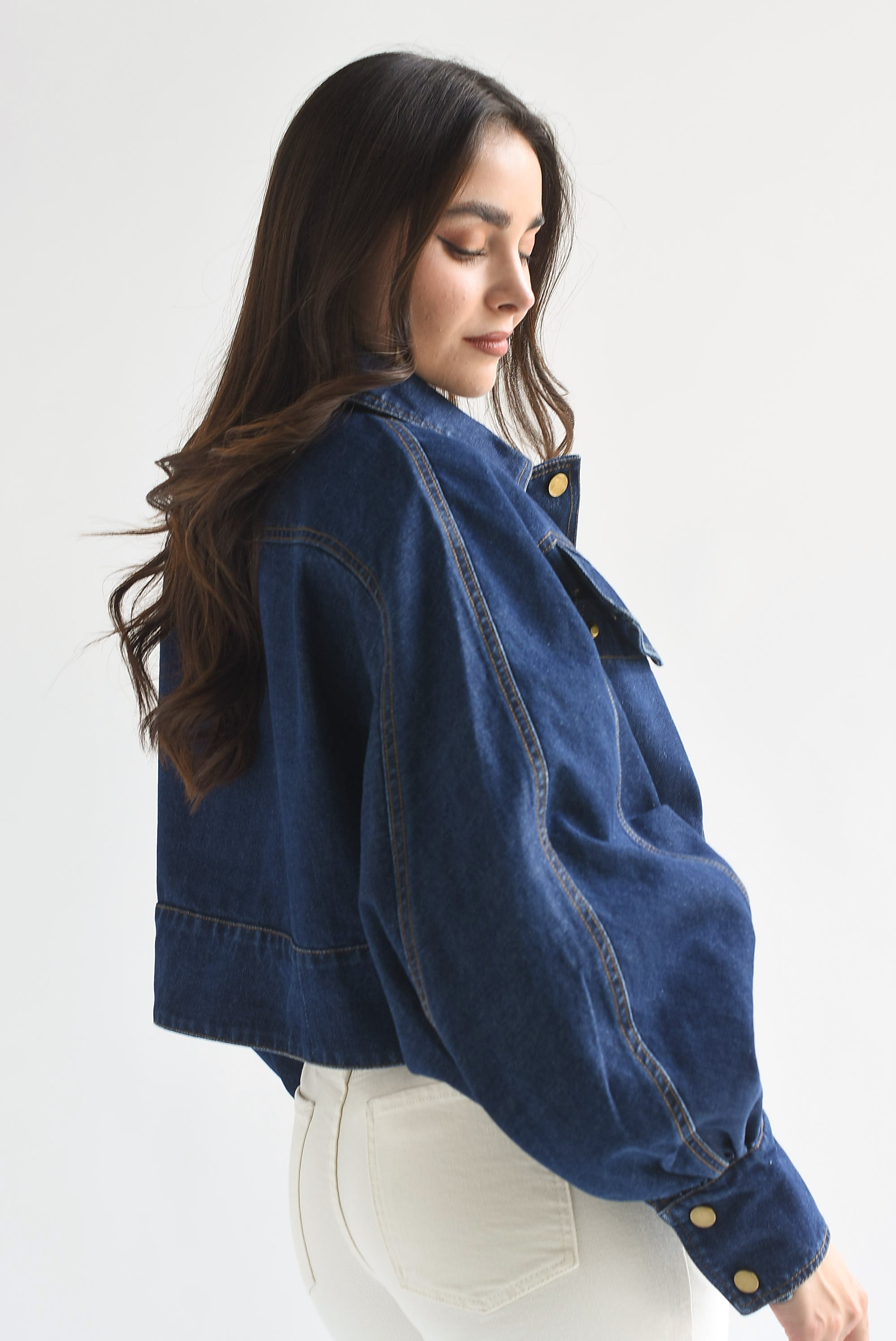 Chamarra manga globo Denim