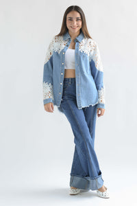 Fashion Styled Shacket guipur Denim