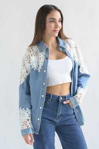 Fashion Styled Shacket guipur Denim