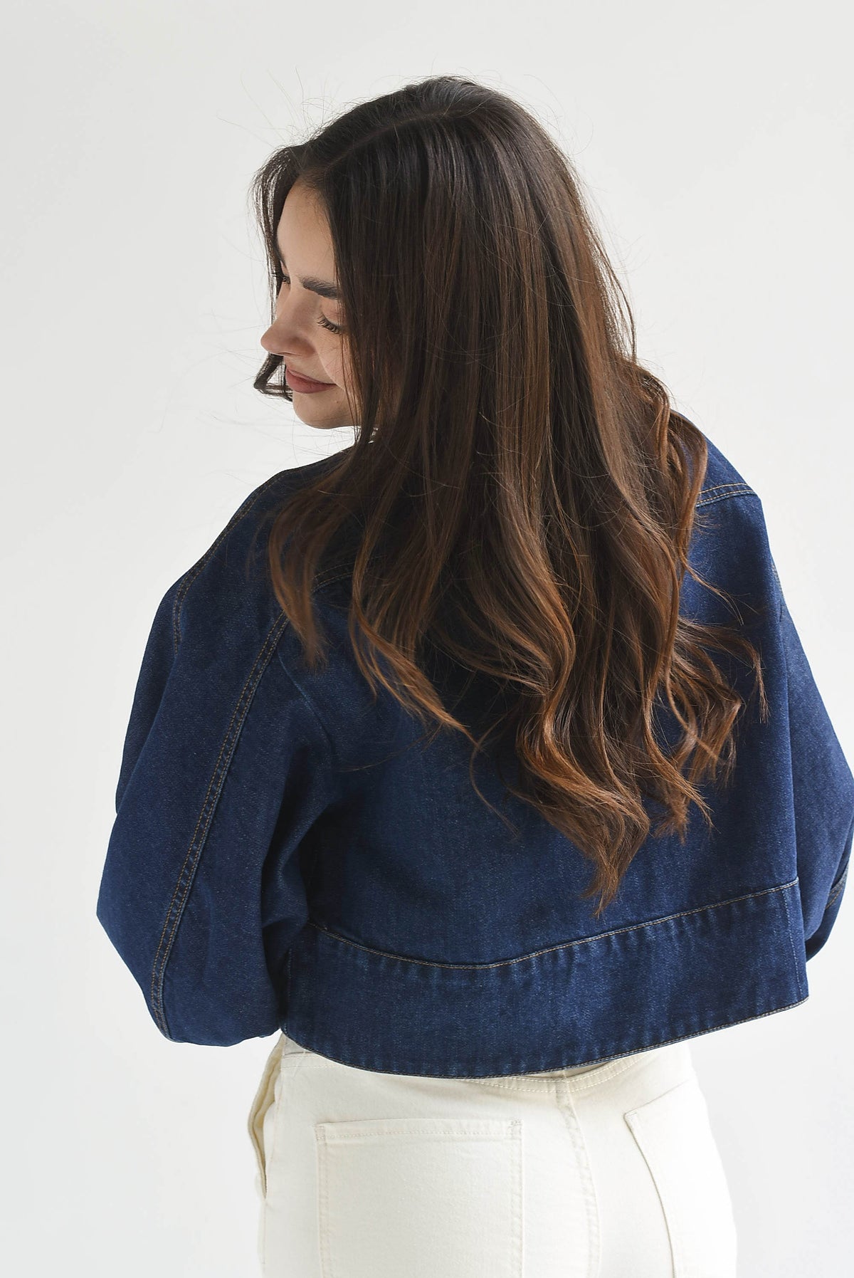 Chamarra manga globo Denim
