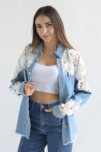 Fashion Styled Shacket guipur Denim