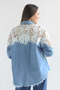 Fashion Styled Shacket guipur Denim