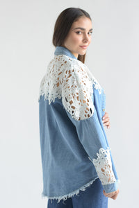 Fashion Styled Shacket guipur Denim