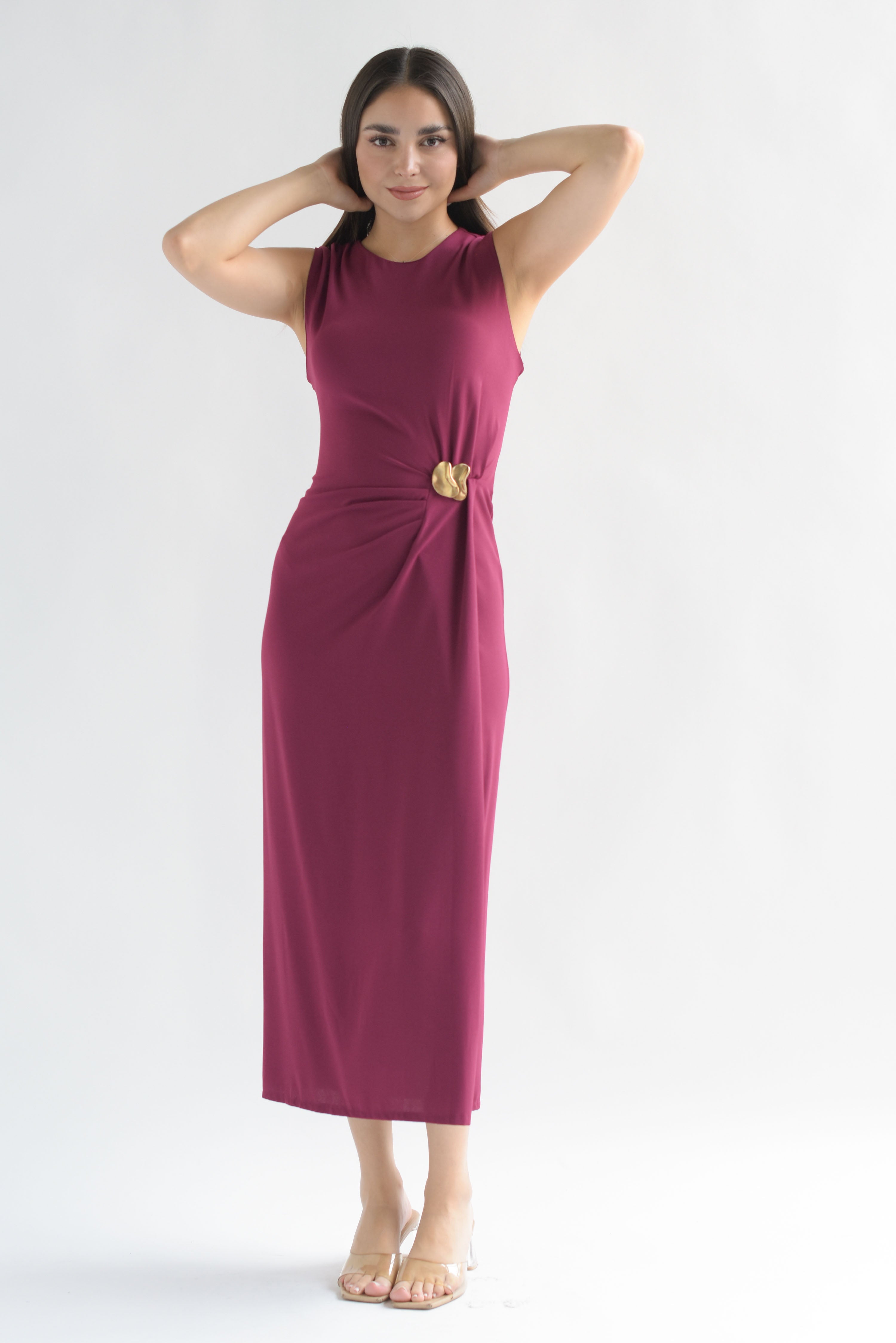 Vestido pinza drapeada Bugambilia