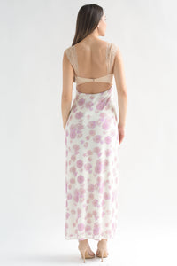 Fashion Styled Vestido mesh cut-out encaje Ivory