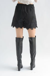 Fashion Styled Short suede encaje Negro