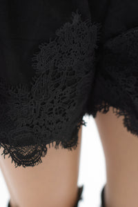 Fashion Styled Short suede encaje Negro