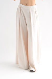 Fashion Styled Pantalón sastre pata de elefante Beige