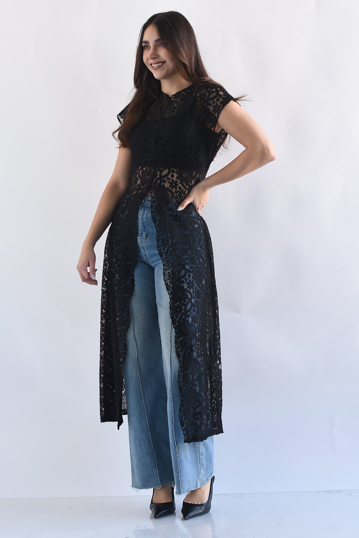 Maxi blusa encaje
