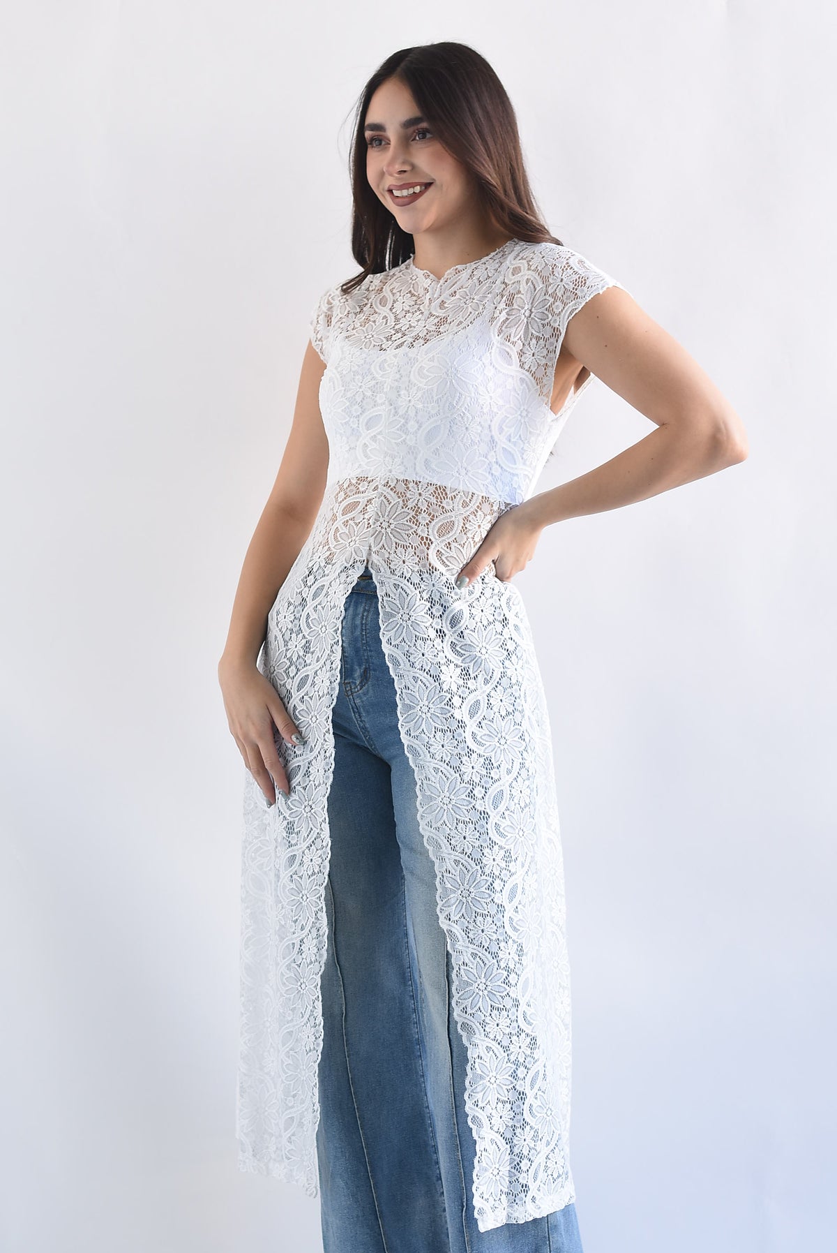 Maxi blusa encaje