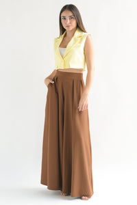 Fashion Styled Pantalón sastre pata de elefante Marrón