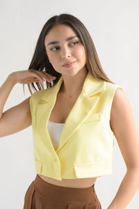 Fashion Styled Chaleco crop Amarillo