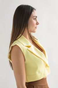 Fashion Styled Chaleco crop Amarillo