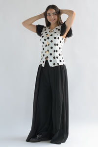 Fashion Styled Pantalón sastre pata de elefante Negro