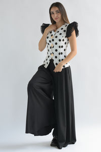 Fashion Styled Pantalón sastre pata de elefante Negro