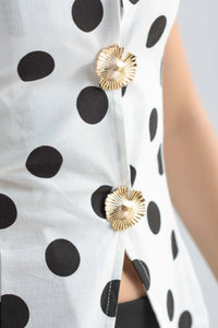 Fashion Styled Blusa polka dot olanes Blanca