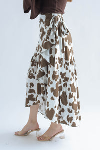 Fashion Styled Falda envolvente cow Café