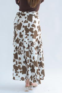 Fashion Styled Falda envolvente cow Café