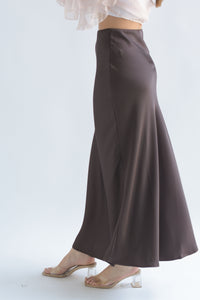 Fashion Styled Falda larga lencera corte A Espresso