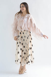 Fashion Styled Falda lunares corte A Blush