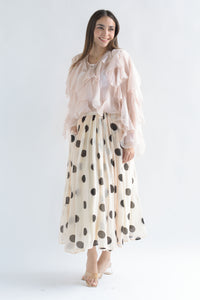 Fashion Styled Falda lunares corte A Blush